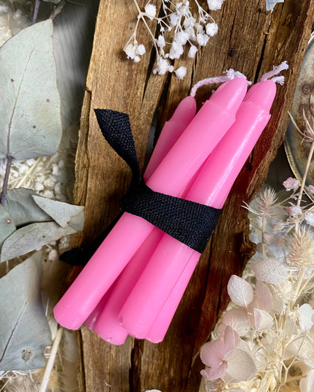 pink prayer candles
