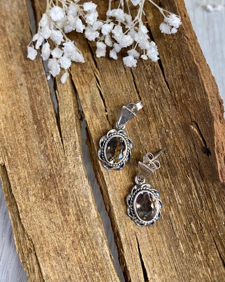 smokey quartz earrings 