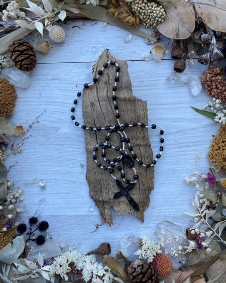 black rosary beads