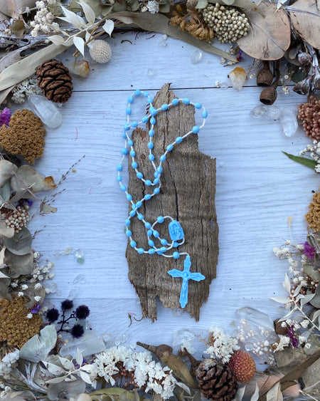 aqua rosary beads