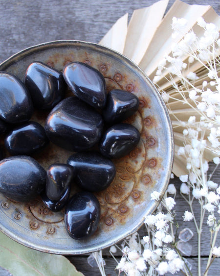 black agate tumbled