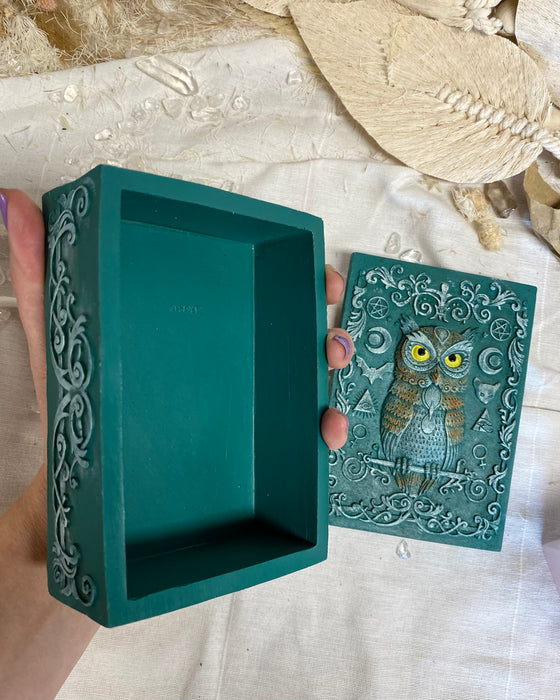 Turquoise Owl Box