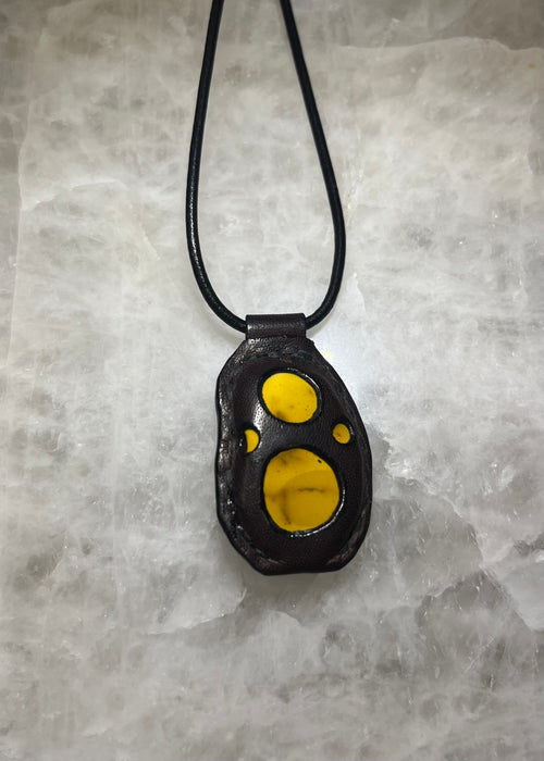 Handmade Leather Mookaite Jasper Necklace