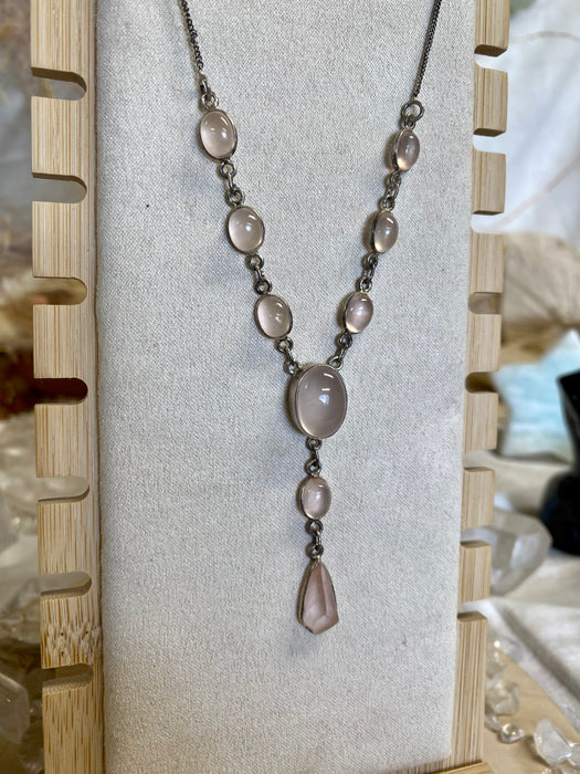 Sterling Silver Rose Quartz Necklace