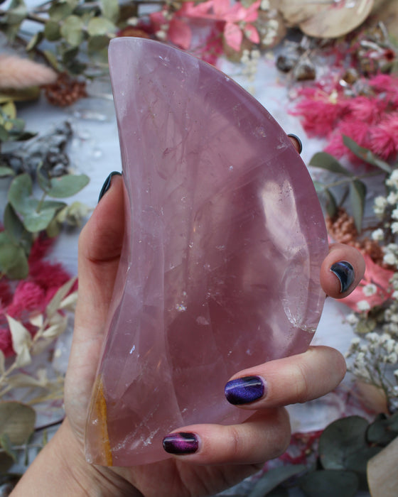 Rose Quartz Moon Bowl