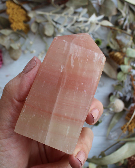 rose calcite point