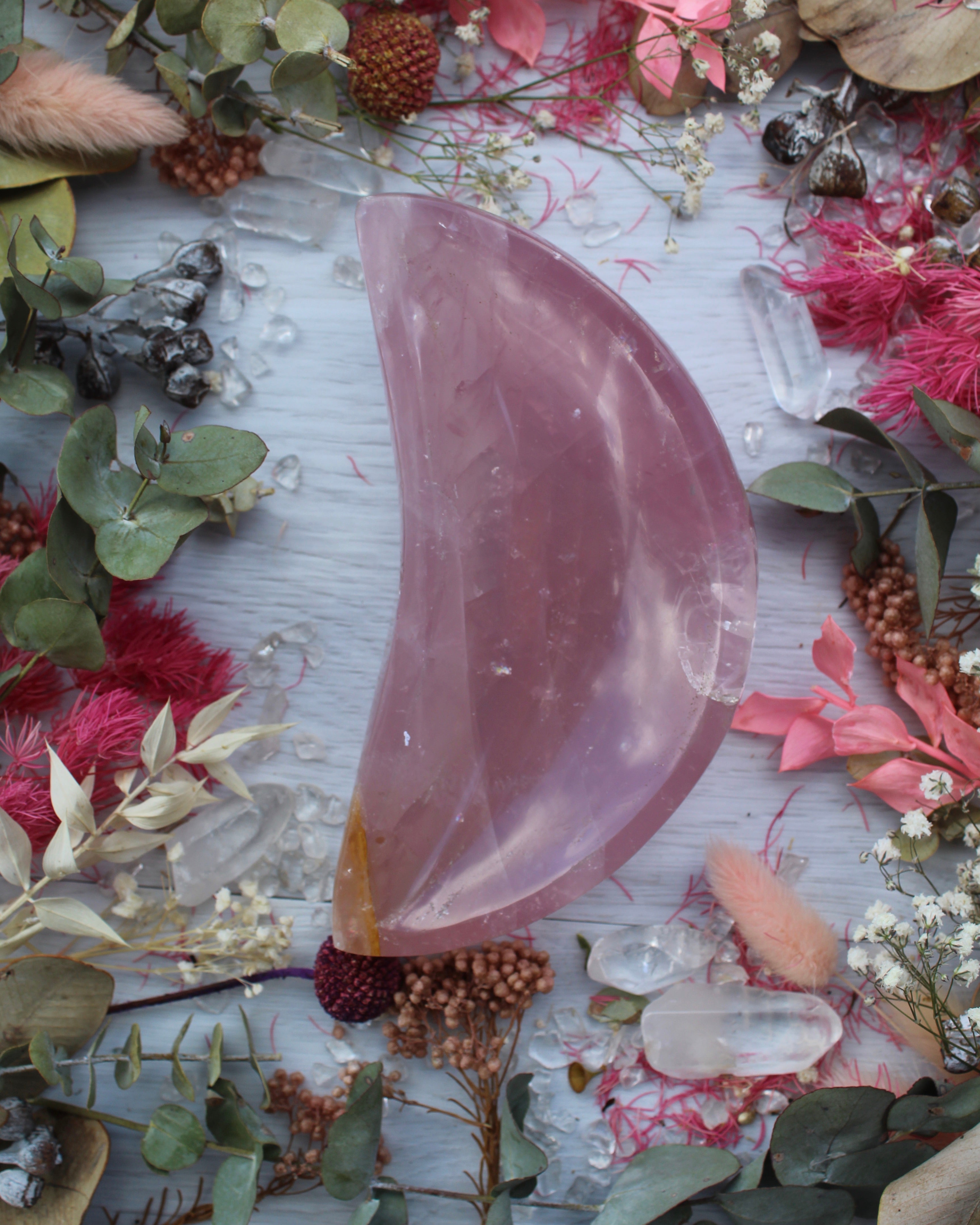 rose quartz crystal bowl