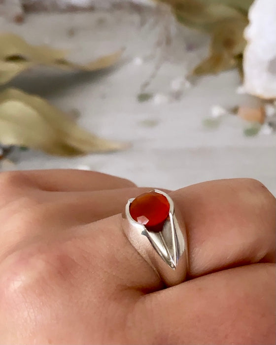 Sterling Silver Carnelian Ring