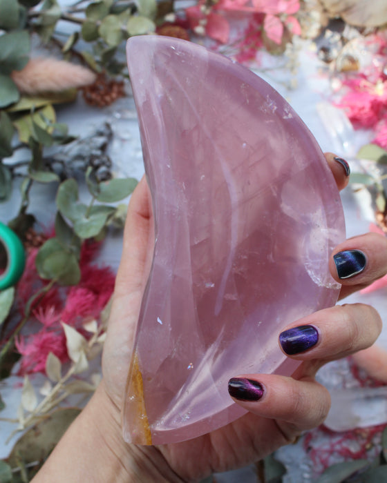 Rose Quartz Moon Bowl