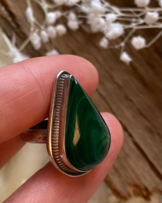 Sterling Silver Malachite Ring