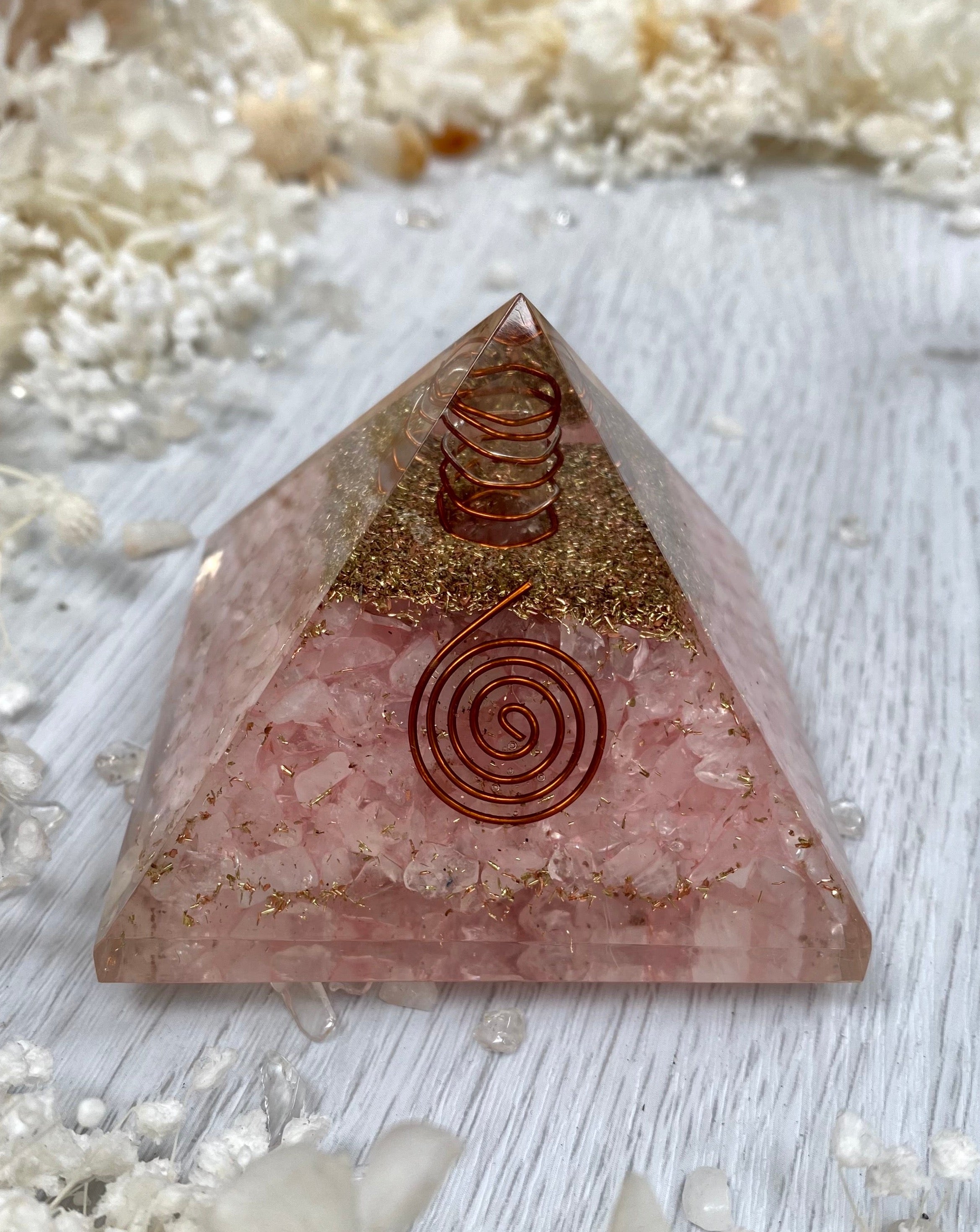 Rose Quartz Orgonite Pyramid