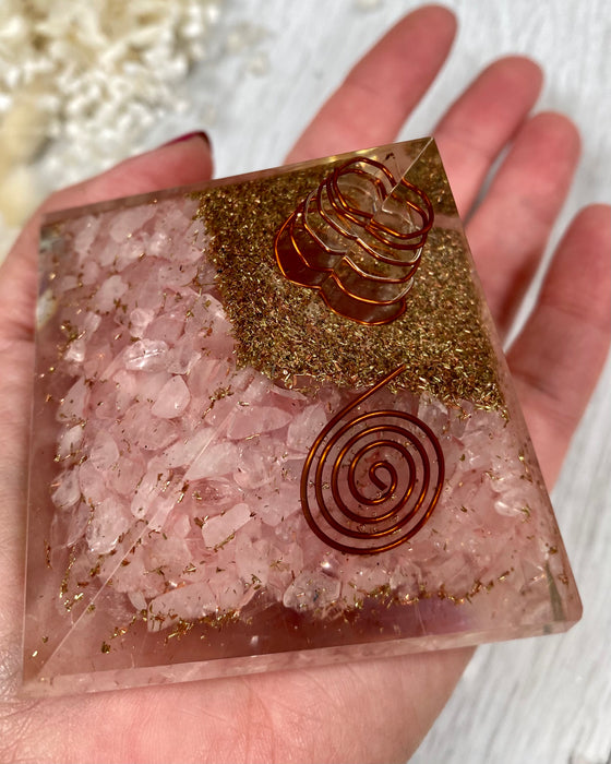 Rose Quartz Orgonite Pyramid
