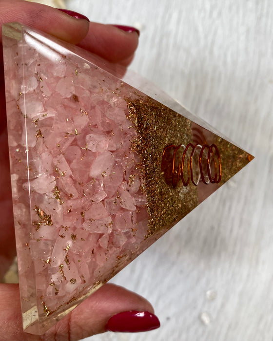 Rose Quartz Orgonite Pyramid