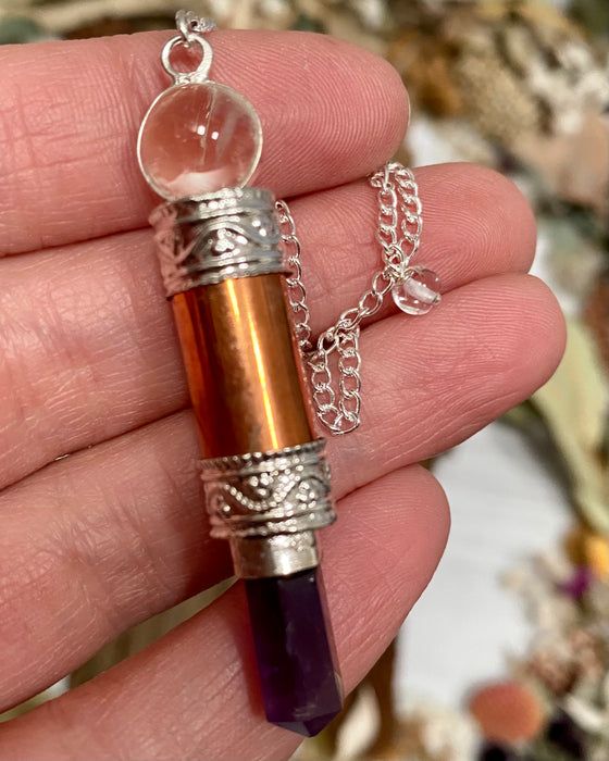 Copper and Amethyst Pendulum