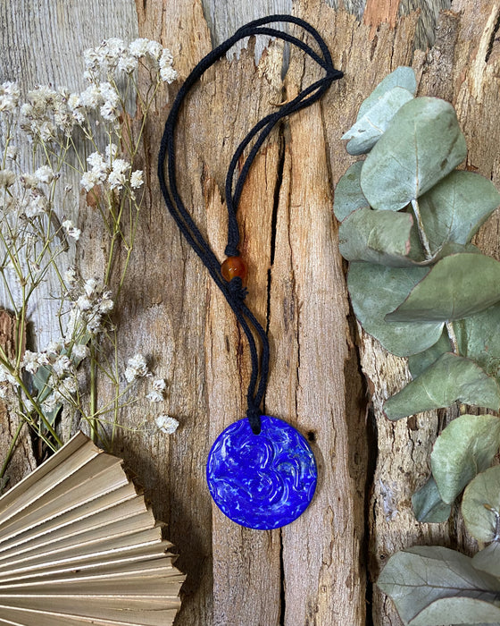 Lapis Lazuli Om/Yin Yang Pendant Necklace