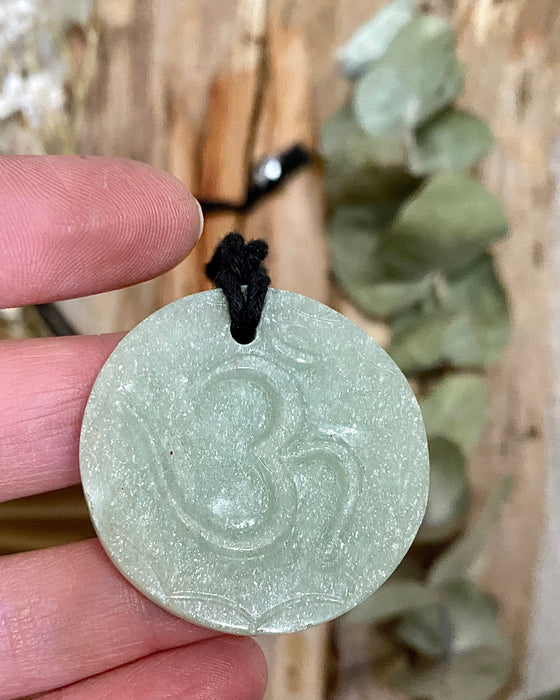 Jade Om/Yin Yang Pendant Necklace