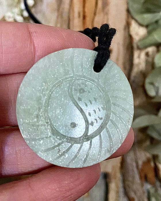 Jade Om/Yin Yang Pendant Necklace