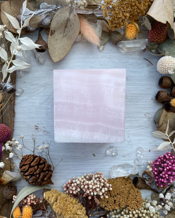 Pink Mangano Calcite Cube