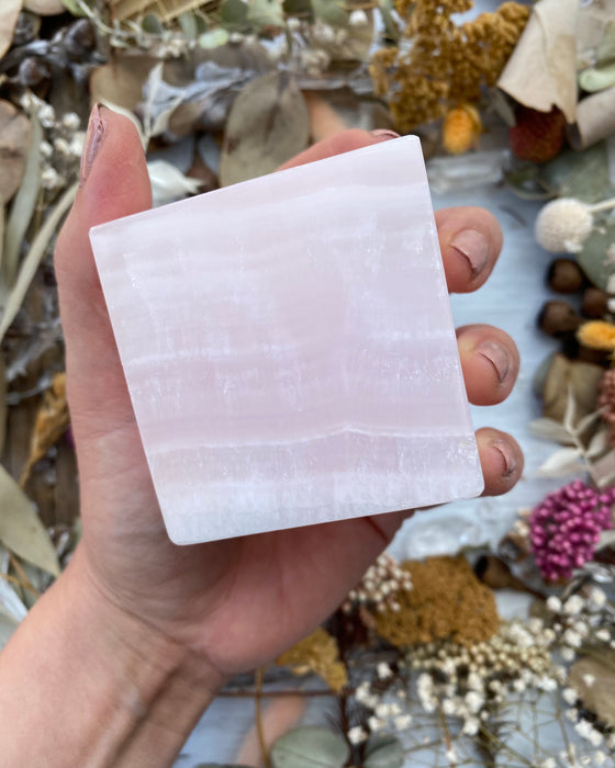 Pink Mangano Calcite Cube