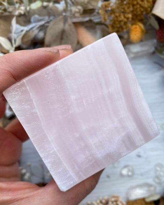 Pink Mangano Calcite Cube