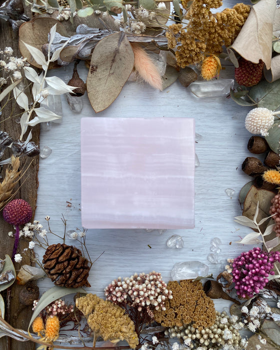 Pink Mangano Calcite Cube