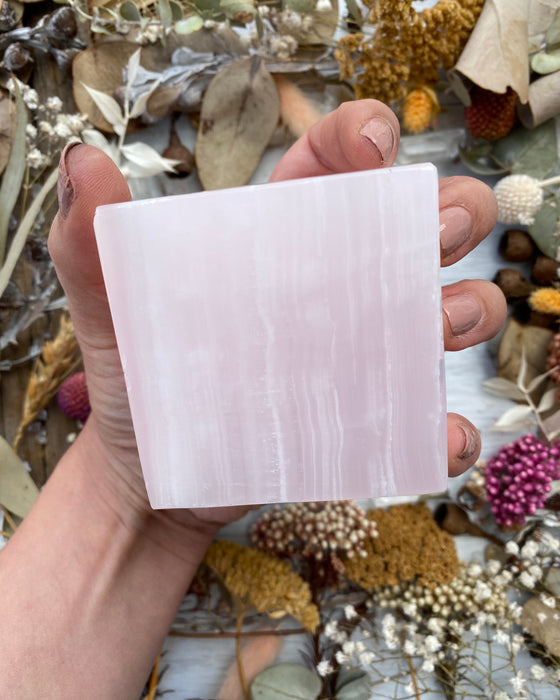 Pink Mangano Calcite Cube