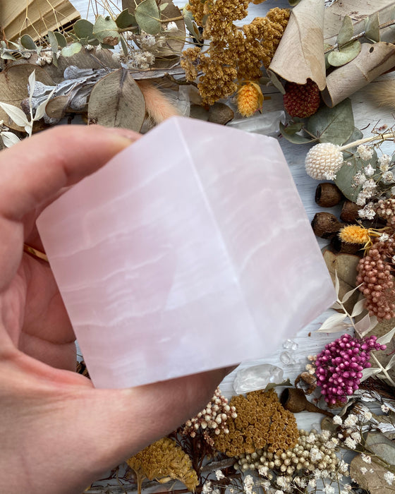 Pink Mangano Calcite Cube