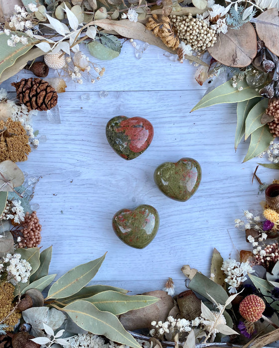 unakite crystal heart