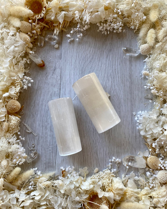 Selenite Meditation Bar Set