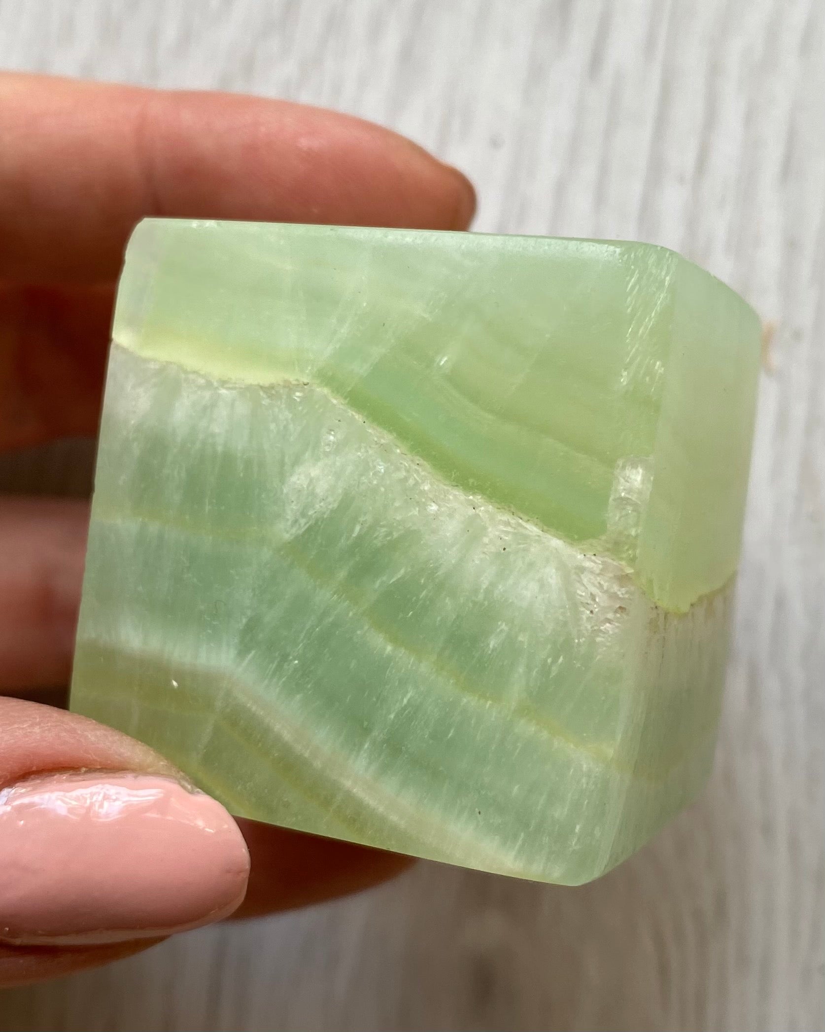 pistachio calcite cube