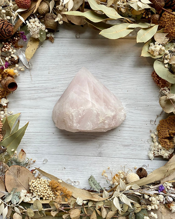 Rose Quartz Half Polished Point