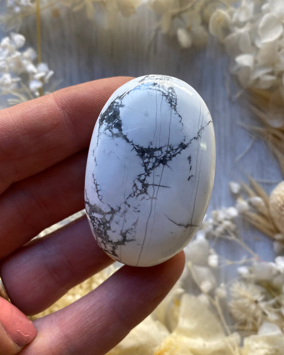 Howlite Palm Stone