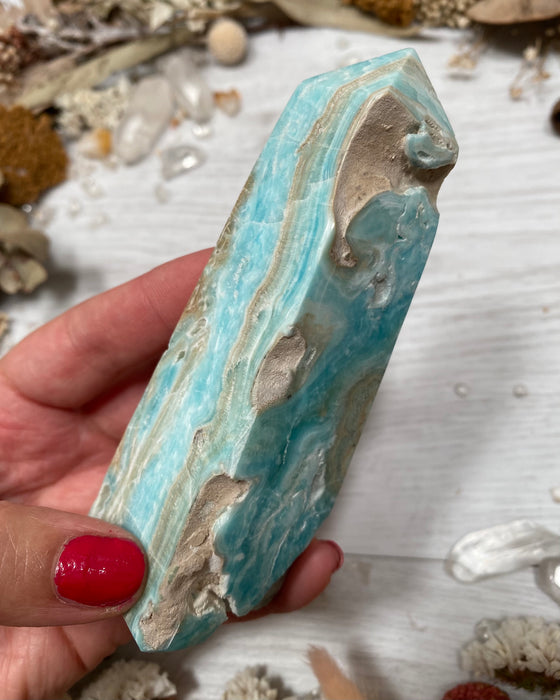 Blue Aragonite Point