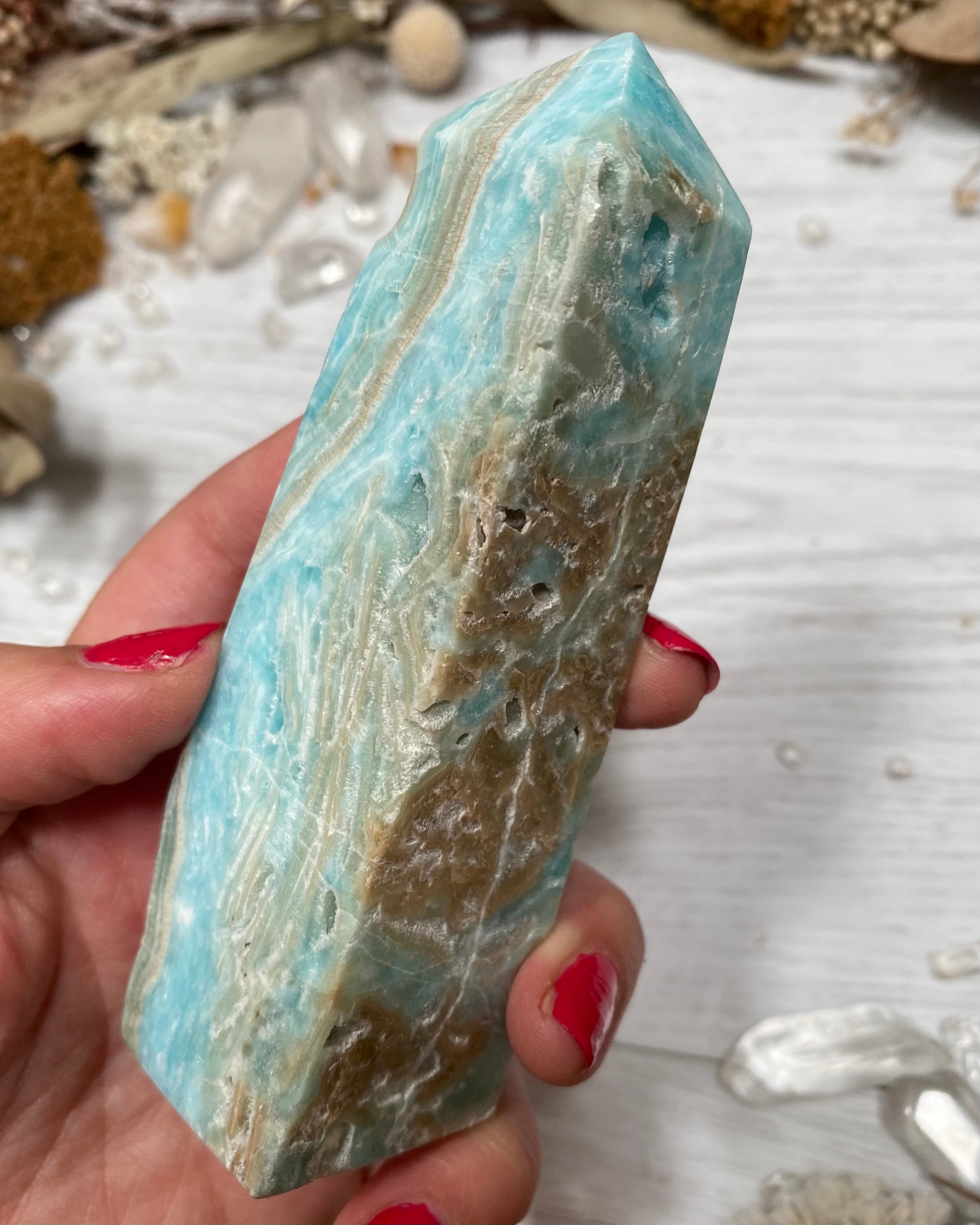 blue aragonite point generator