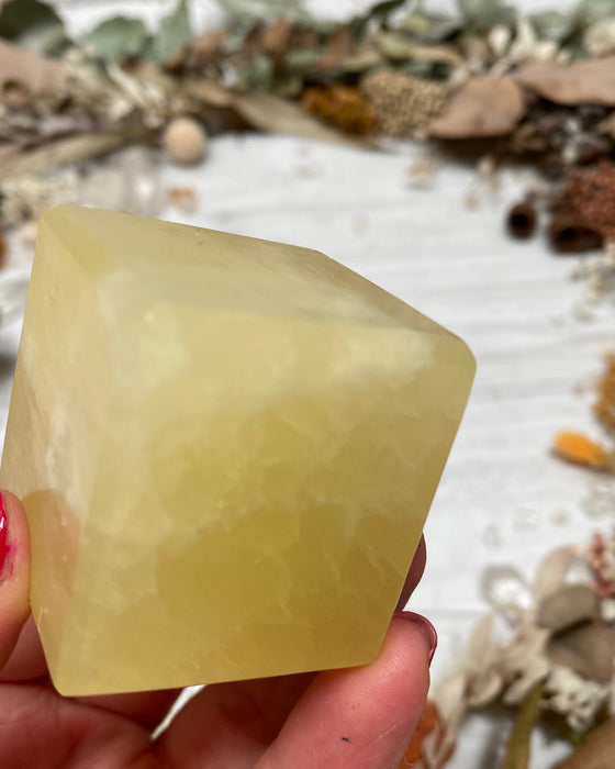 Yellow Calcite Cube