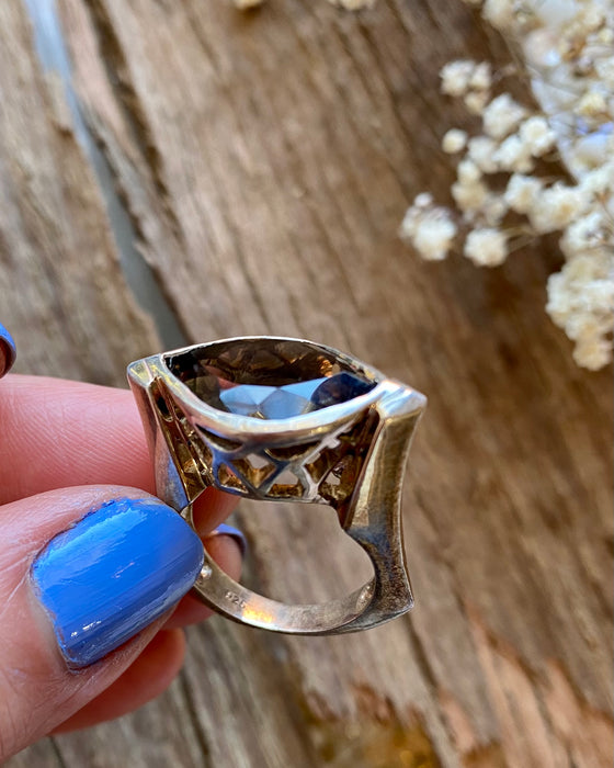 Sterling Silver Smokey Quartz Ring