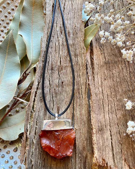 Raw Carnelian Pendant