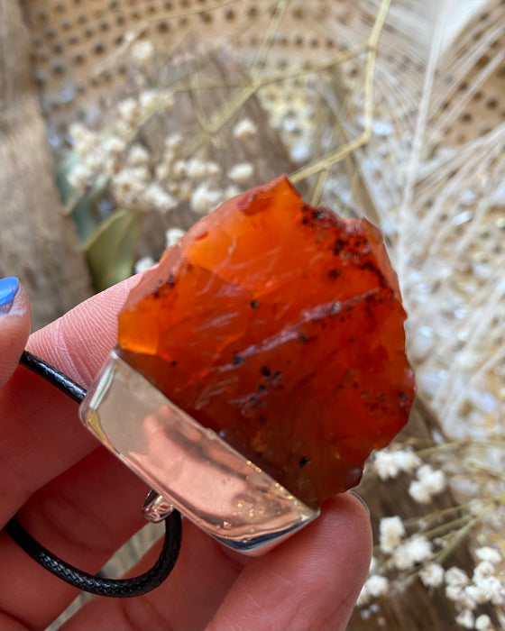 Raw Carnelian Pendant