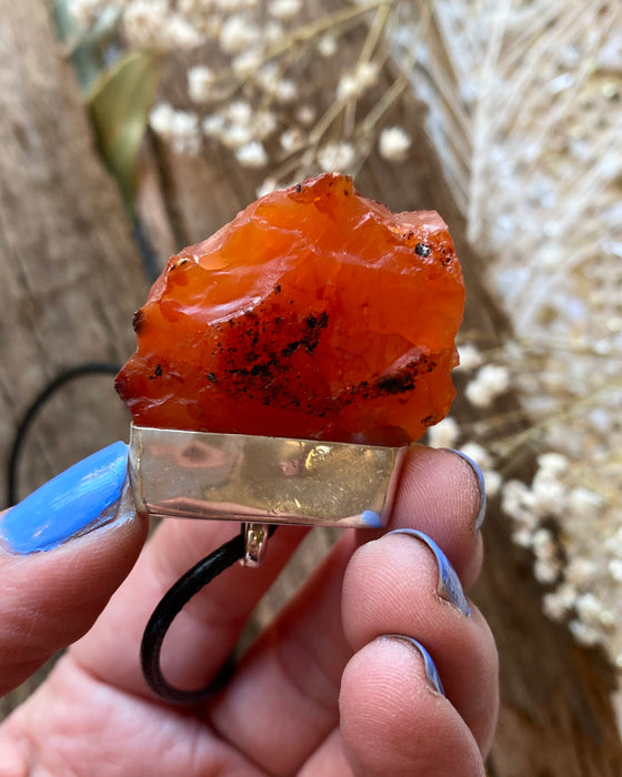 Raw Carnelian Pendant