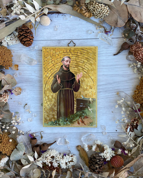 Gold Leaf Icon Wall Hanging St Francis