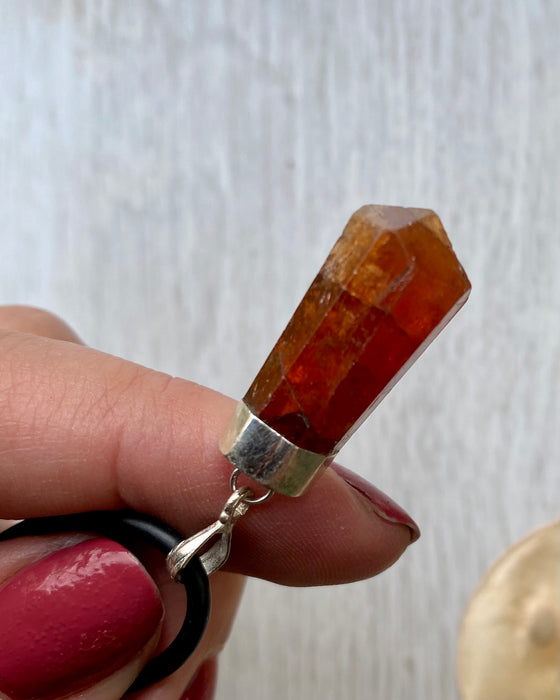 Hessonite Garnet Pendant