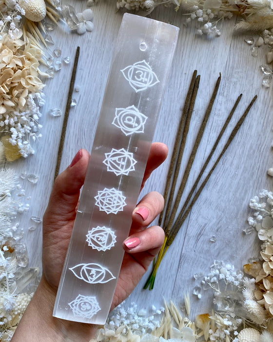 Selenite Chakra Incense Holder