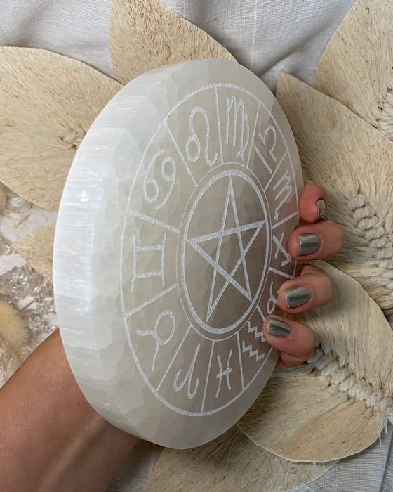 Astrology Selenite Plate