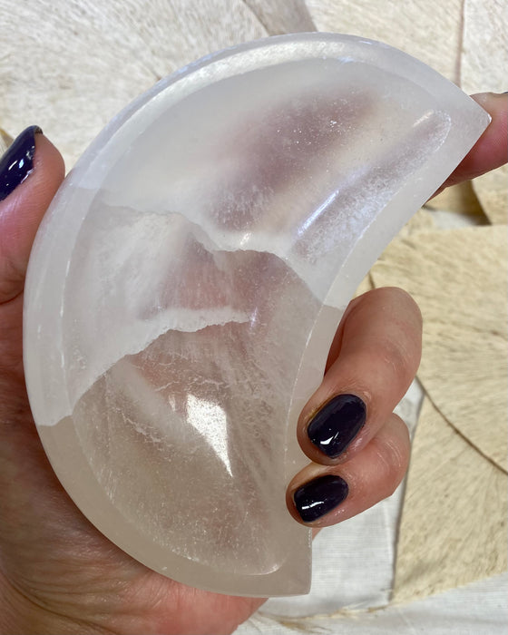 Selenite Moon Trinket Dish