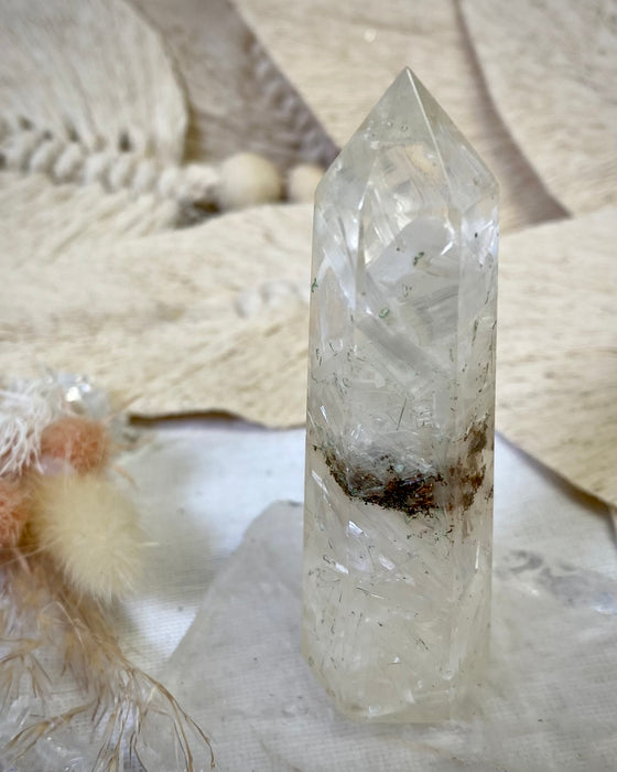 Selenite Orgonite Point