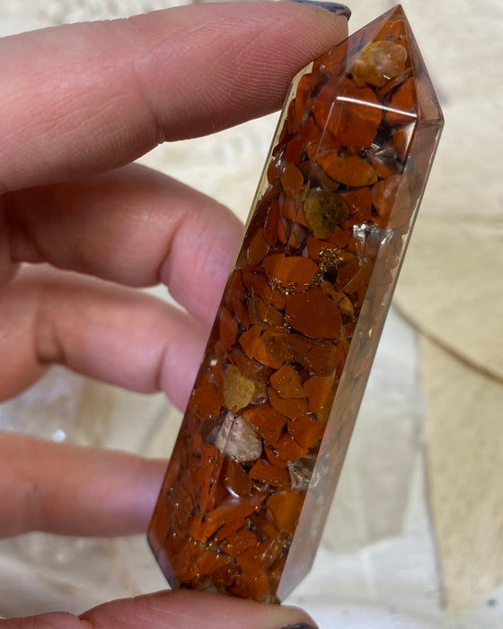 Red Jasper Orgonite Point