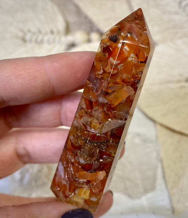 Carnelian Orgonite Point