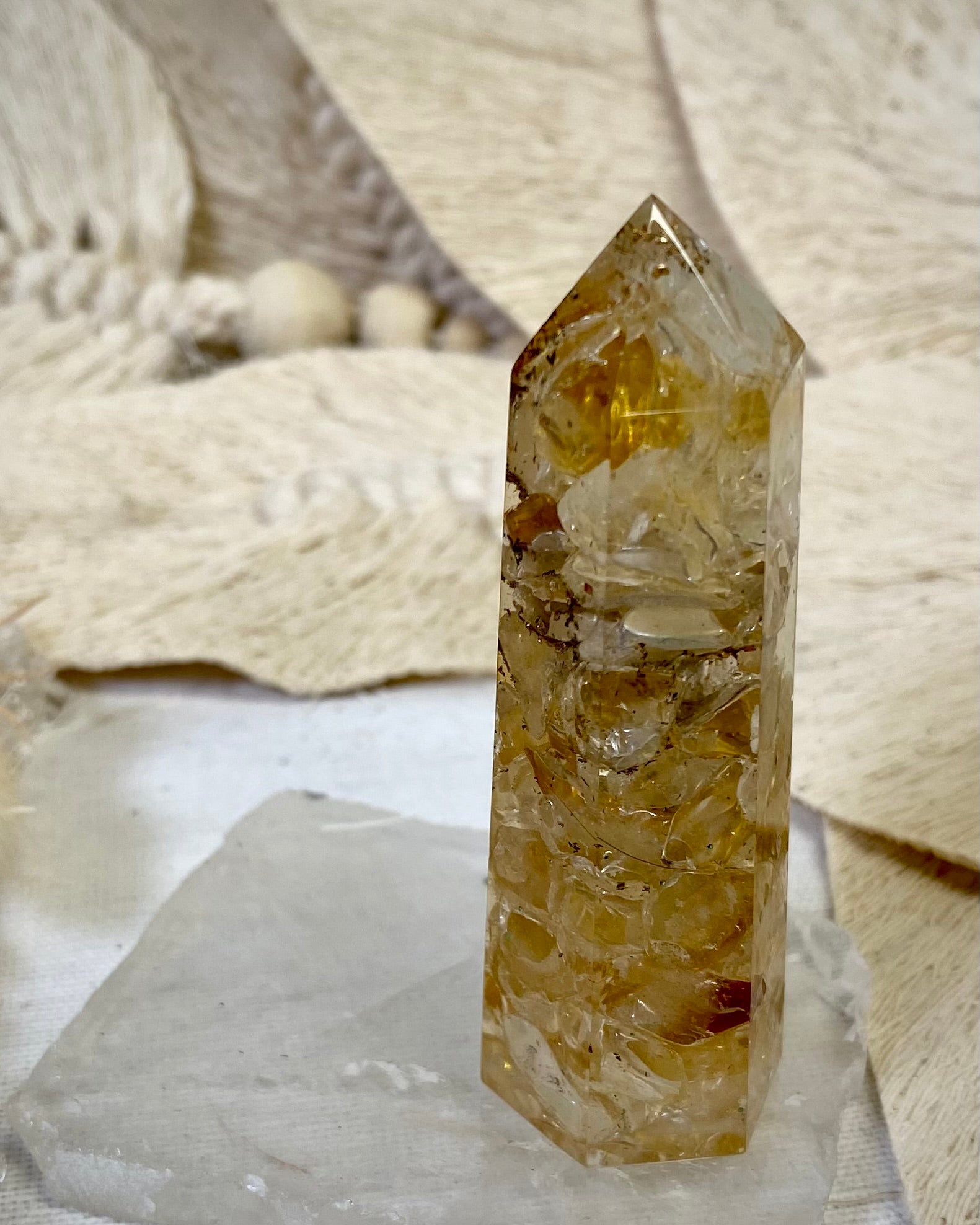 citrine orgonite point