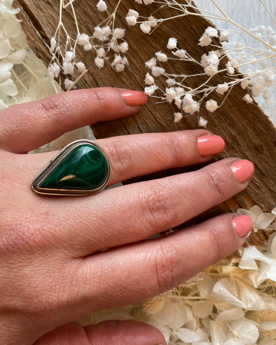 Sterling Silver Malachite Ring