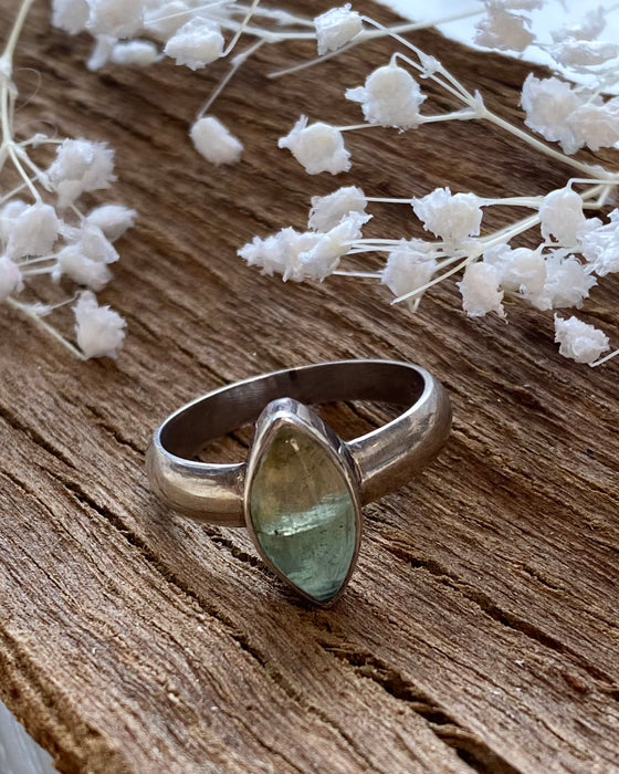 Sterling Silver Yellow and Green Fluorite Ring